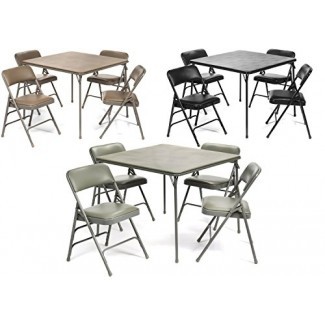  Juego de sillas de mesa plegables de vinilo de la serie XL (5 piezas) - Tapicería acolchada cómoda Limpieza fácil - Diseño plegable, fácil almacenamiento - Calidad superior, accesible en silla de ruedas 