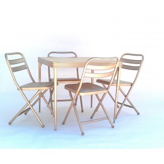  Mesa y sillas plegables vintage de Durham Manufacturing 