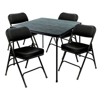  Heavy Duty - Juego de mesa con silla XL de 5 piezas y silla ultra acolchada 