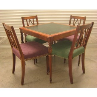  Mesa y sillas con tapa de cuero vintage 
