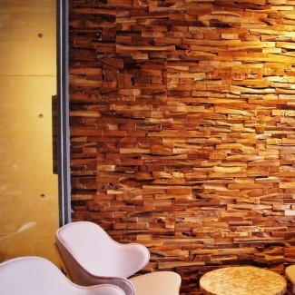  Matrix 12 "x 48" Reclamado paneles de pared de madera de ingeniería en marrón 