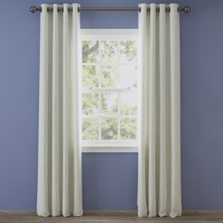  Irene Solid Semi-Sheer Thermal Grommet Panel de cortina simple 