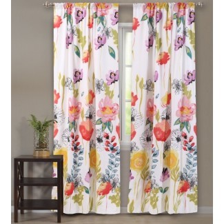  Briaroaks Nature / Floral Sheer Rod Paneles de cortina de bolsillo (Juego de 2) 