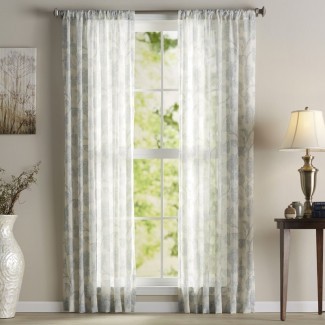  Keystone Nature / Panel de cortina simple con bolsillo de varilla transparente 