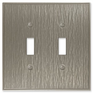  Cubierta de interruptor de luz de palanca doble de metal decorativo de sarga 