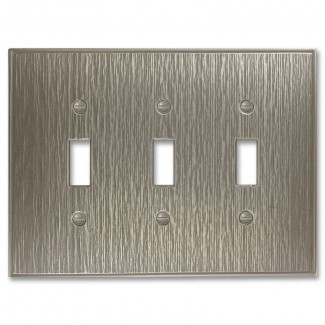  Cubierta de interruptor de luz de palanca triple de metal decorativo de sarga 