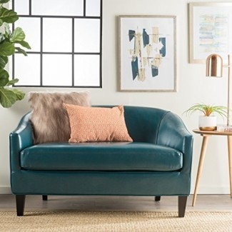  Christopher Knight Home 300589 Justine Leather Loveseat Teal 