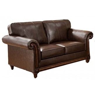  Simmons Upholstery 8001-02 San Diego Coffee Bonded Leather Loveseat 