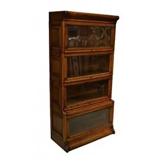  Crafters and Weavers Mission Oak 4 Stack Barrister Bookcase Made of Solid Oak 