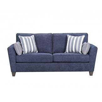  Simmons Upholstery Prelude Navy 7081-04Q Sleeper Sofa, Queen, 