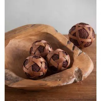  Juego de decoración de bolas de ratán con tuercas de 6 piezas 