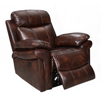  Oliver Pierce OP0036 Sillón reclinable eléctrico de cuero Hudson, marrón 