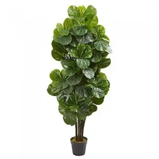  Casi natural 9107 5-Ft. Fiddle Leaf Fig Artificial Silk Trees Green 