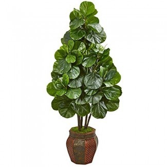  Casi natural 9385 5-Ft. Fiddle Leaf Fig Artificial Sembradora decorativa Silk Trees Green 