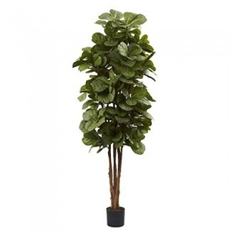 MISC 6ft Fiddle Leaf Fig Tree Artificial Ficus Lyrata Planta Tall Interior Decorativo Natural Looking Feaux Plants 72in, Polyester Blend 