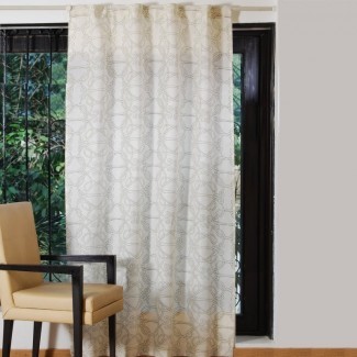  Paneles de cortina simple de bolsillo con varilla semitransparente de damasco marroquí 