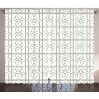  Paneles de cortina de bolsillo con barra de oscurecimiento de estampado floral marroquí Paneles (juego de 2) 