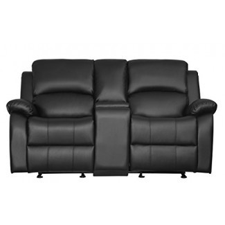  Homelegance 9928BLK-2 Clarkdale doble loveseat reclinable con consola, negro 