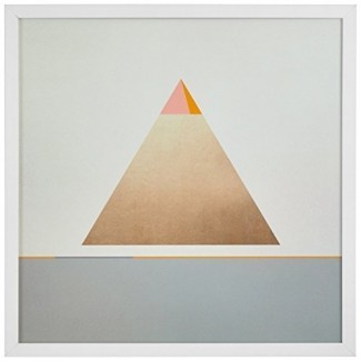  Impresión moderna del triángulo de la pirámide de oro sobre madera 
