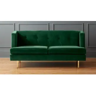  Sofá de apartamento Avec Emerald Green con patas de latón ... 