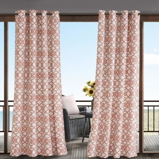  Barrows Geometric Panel de cortina simple de arandela exterior semi-transparente 