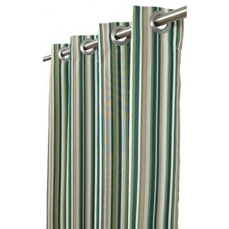  India House Sunbrella Outdoor / Indoor Cortina Panel Catalina Cilantro con 8 arandelas de acero inoxidable, 50 "por 120" 