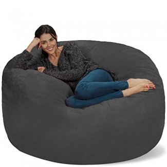  Silla de frijoles con bolsa de frijoles: Giant 5 'Memory Beam Furniture Bean Bag - Sofá grande con cubierta de microfibra suave 