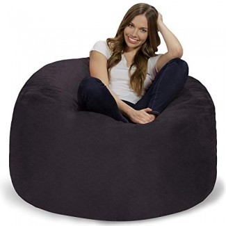  Silla de frijoles con bolsa de frijoles: Giant 4 'Memory Foam Furniture Bean Bag - Sofá grande con suave cubierta de microfibra 
