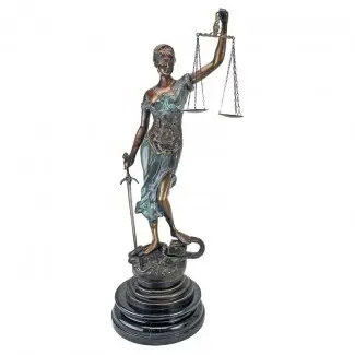  Estatua de bronce fundida de Themis Blind Justice 