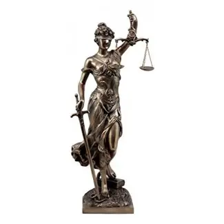  Regalo Ebros Bronceado Estatua de resina de la diosa griega de la Dama de la justicia 13.5 "H Figurilla de La Justicia Dike 