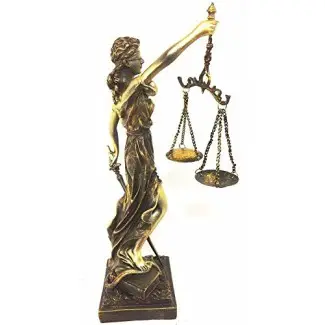 Estatua de la Dama de la Justicia con Escalas, 11.5 "de Altura 