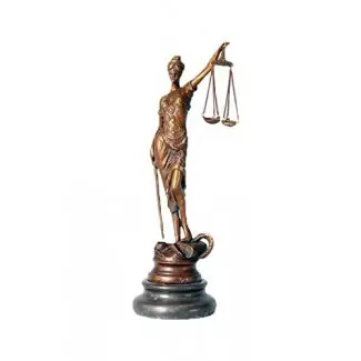  Toperkin Lady Justice estatua 8 pulgadas Esculturas Goddess Lawyer Home Decor TPE- 261 