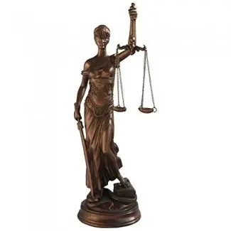  Estatua de la Diosa de la señora de la justicia, color bronce, 14.25 pulgadas de alto 