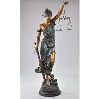  Una gran estatua de bronce de Themis, Justicia de ciegos, 05.20 