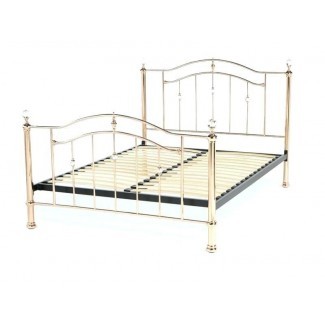  Cómodo marco de cama doble de metal con marcos de cama de metal dorado ... 