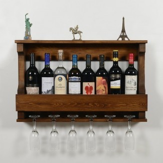  Outlan d Estante de vidrio para vino montado en la pared de 8 botellas 