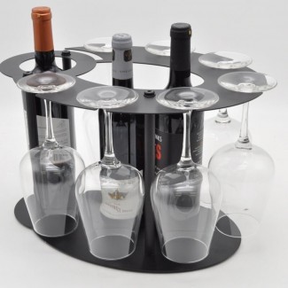 Estante de vino de mesa ovalado de 3 botellas Belteau Oval 