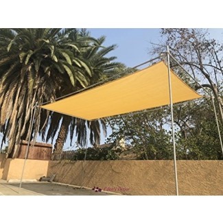  Eden's Decor Solar-Rectangular de borde plano con protección UV Sun Shade Sail para patio exterior, piscina y cubierta de pérgola 