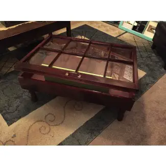  Mesa de café rústica - mesas de café rústicas - caja de sombra 