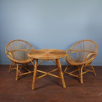  Mesa y sillas vintage de ratán - JeffreyandDay 