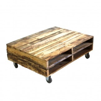  Mesa de centro de paletas de madera con ruedas - Recreate 
