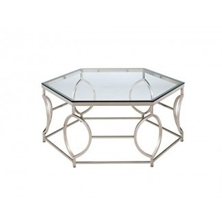  VIVIENDAS: Inside + Out ioHOMES Marilyn Geometric Coffee Table, Chrome 