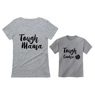  Tstars Tough Mama Tough Cookie Conjunto de juego de madre e hijo / hija Camisas para mamá e hijo 