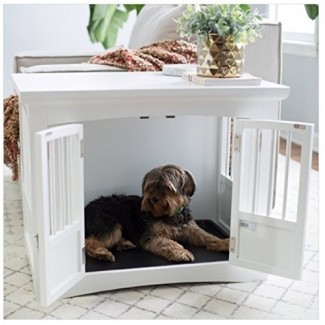  ¡Venta caliente! Cajón interior para perros Mesa auxiliar 2 puertas Cama de madera blanca Muebles de perrera Dormitorio Puppy 