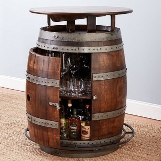  Vintage Oak Barrel Bistro Table (Whisky Finish) - Wine ... 