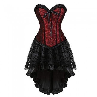  Zhitunemi Disfraz de Halloween para mujer Corsés góticos victorianos Vestidos burlescos Moulin Rouge 