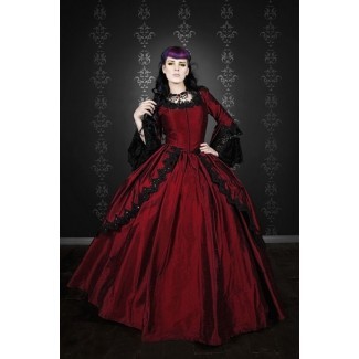  Elegante y sofisticados vestidos de novia góticos rojos ... 