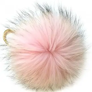  Valpeak 6 '' Fluffy Raccoon Fur Ball Pom Pom Keychain Womens Bag Charms Key Chain 