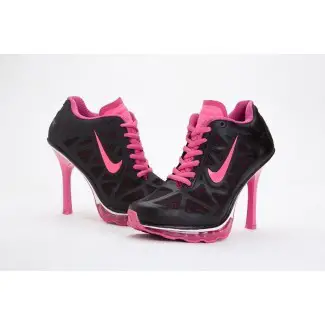  Mujeres Nike Air Max 95 zapatillas de tacón negro rosa 