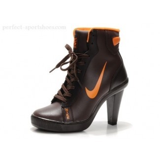  Moda Nike 2012 Tacones Dunk High Mujer Zapatos Botas Marrón 
